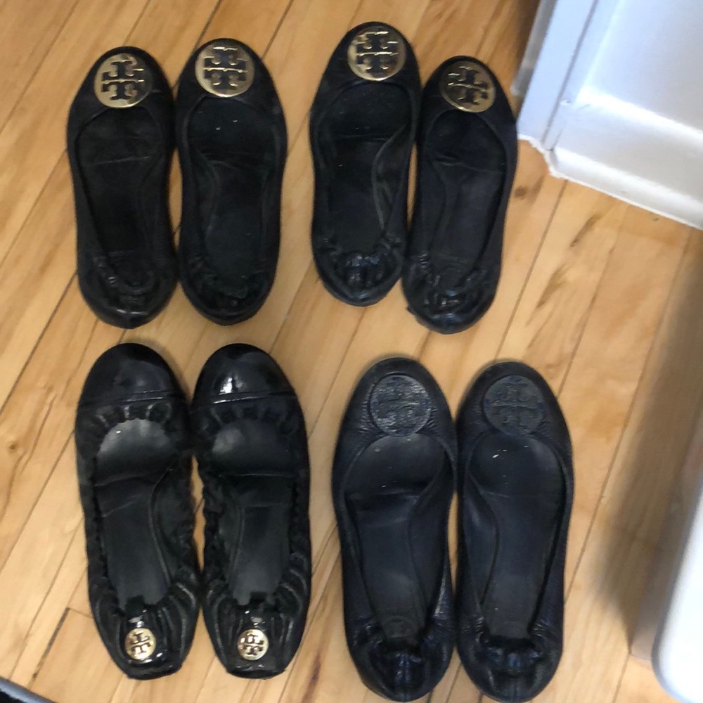 Tory Burch black flats - 4 pair